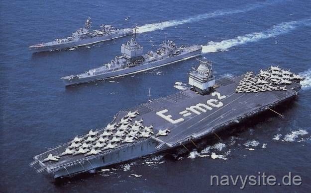 USS ENTERPRISE together with CGN 25 BAINBRIDGE and CGN 9 during Operation Sea Orbit